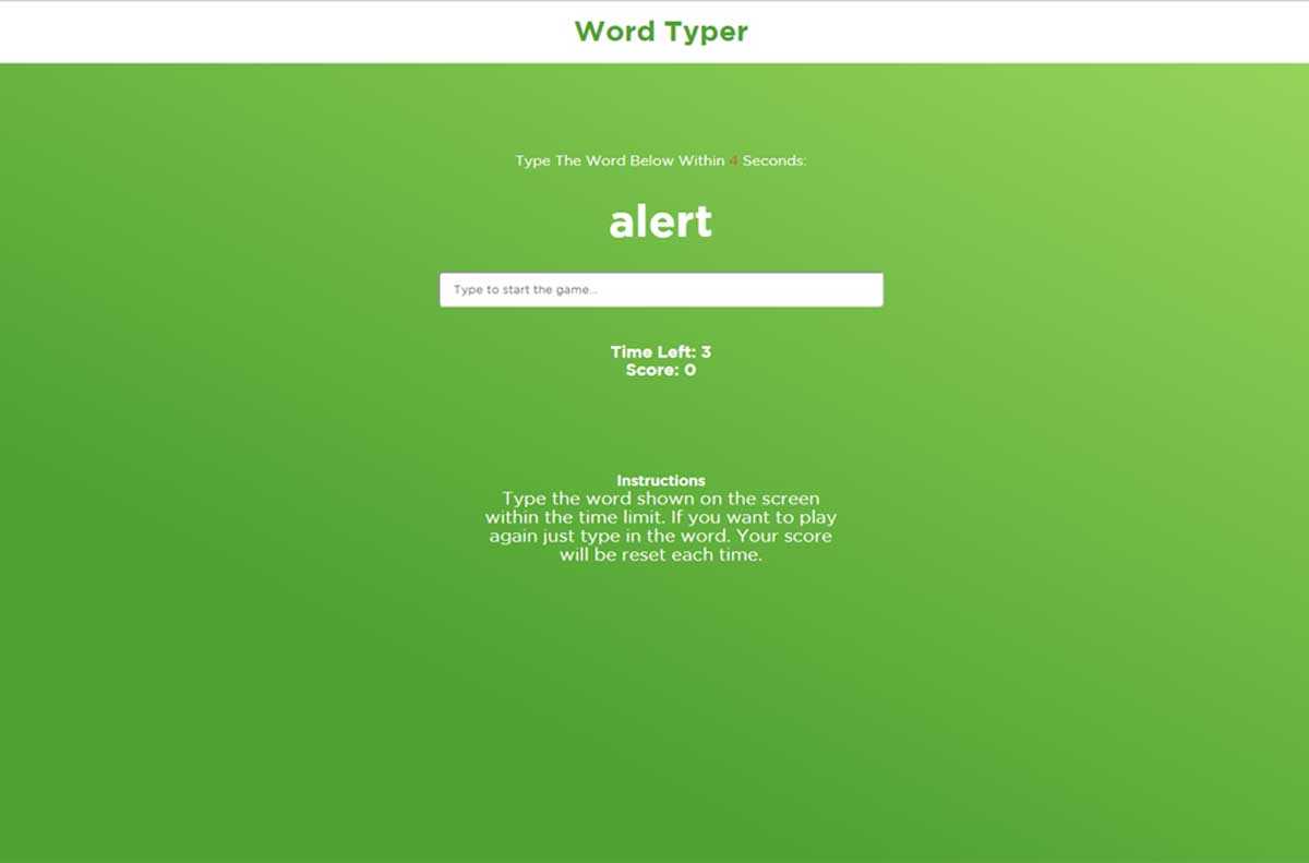 Word Typing Game